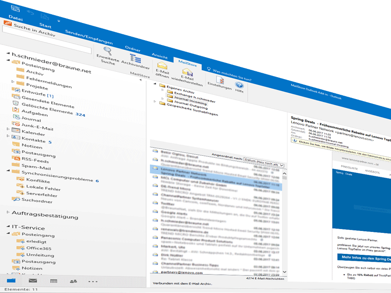 Was tun bei einem überfüllten Outlook Postfach – Rechtssichere Archivierung als Lösung